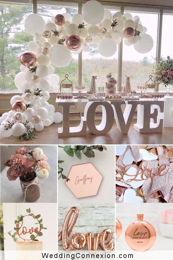 Rose Gold & Burgundy Bridal Shower Theme Idea